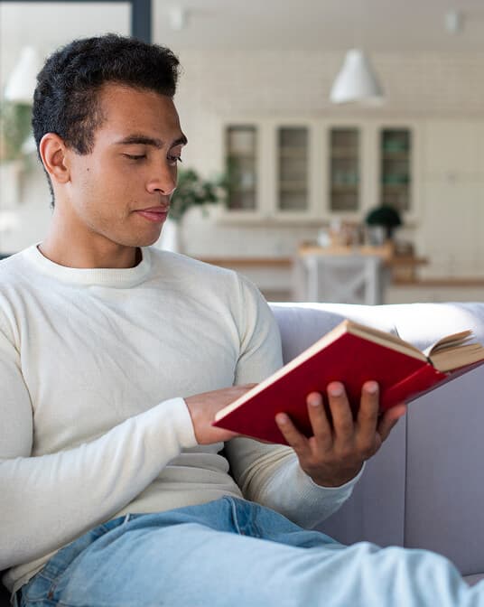 Man reading a book