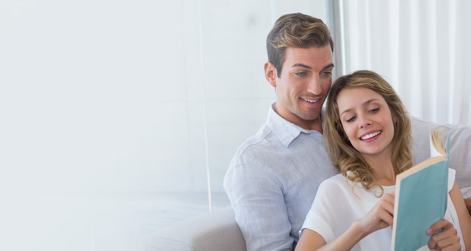 Couple reading together image